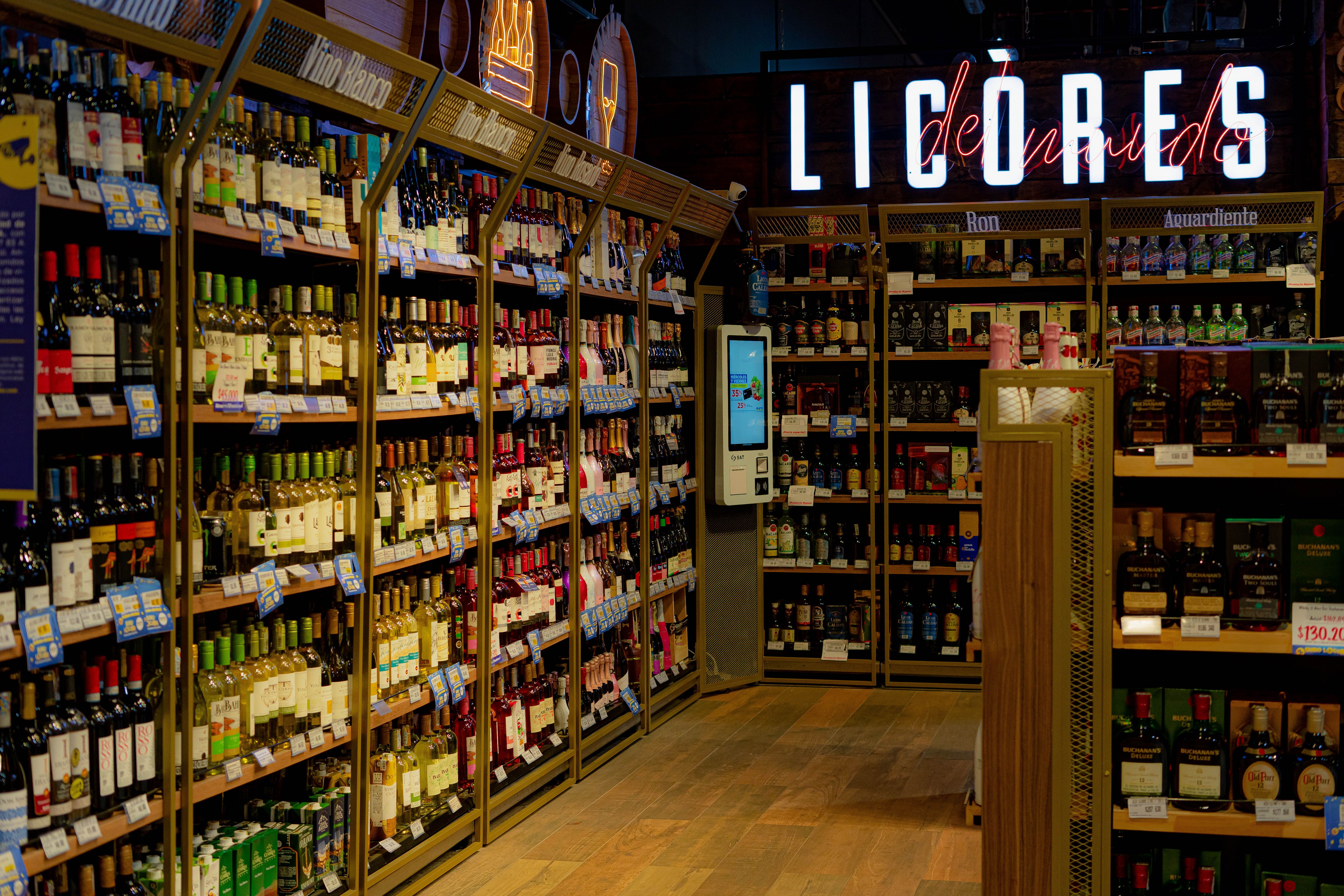 Independent liquor store interior