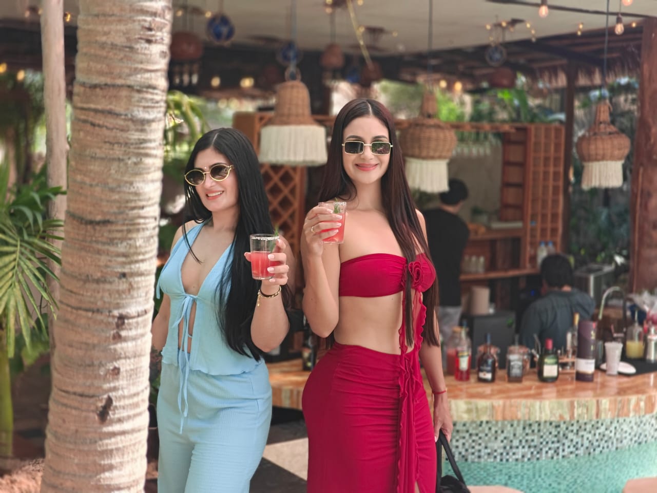 Guests enjoying cocktails at Olea India