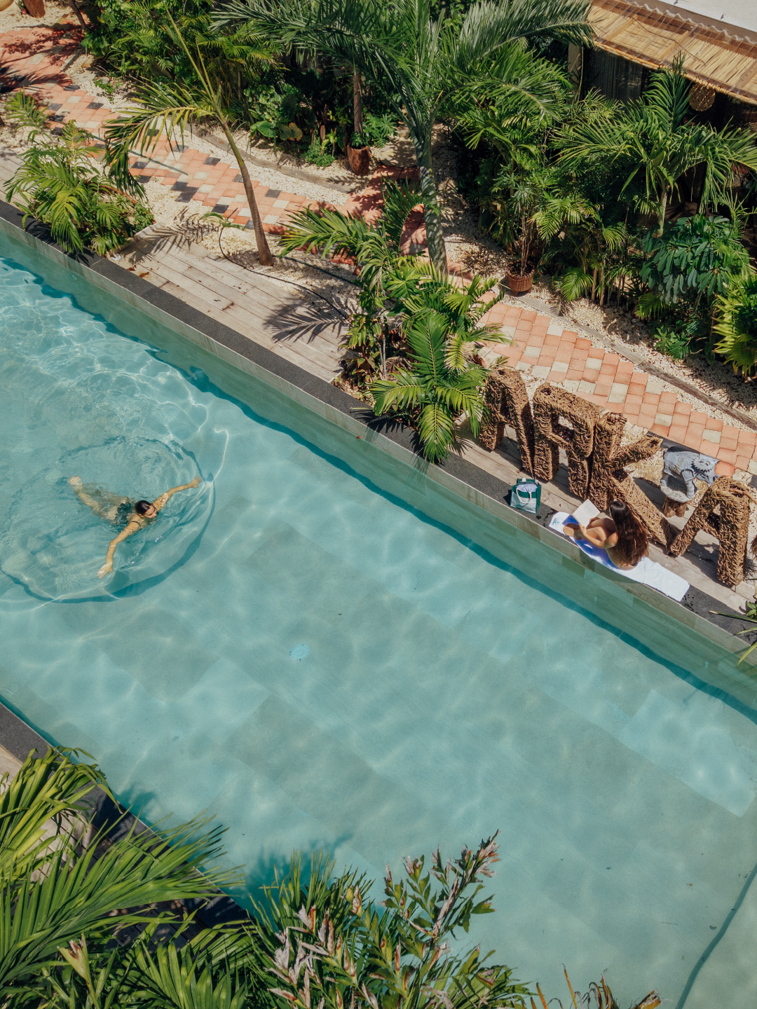 Poolside view at Olea India, Tulum